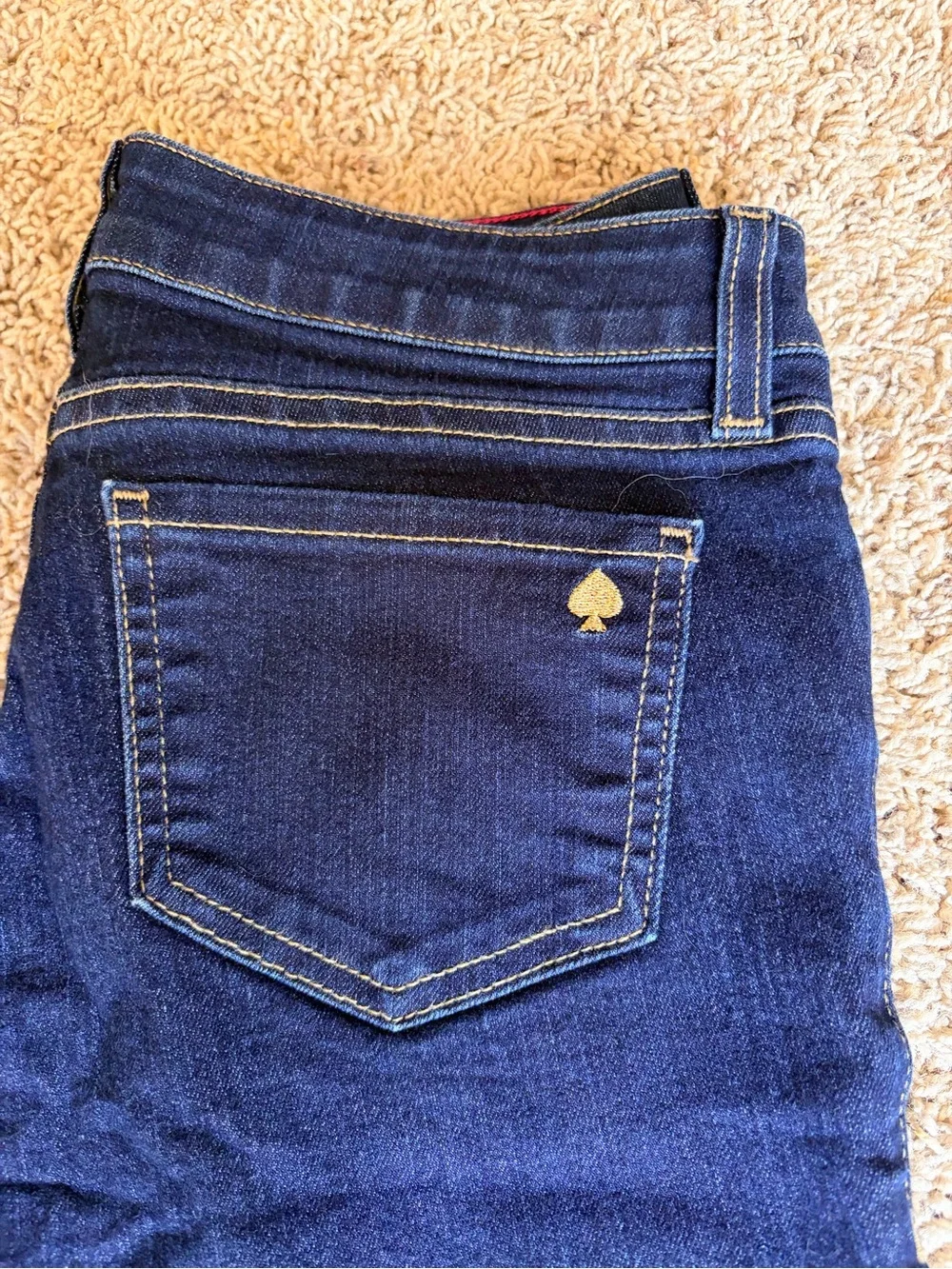kate spade Dark Blue Skinny Jeans with Gold-Tone Button size 26